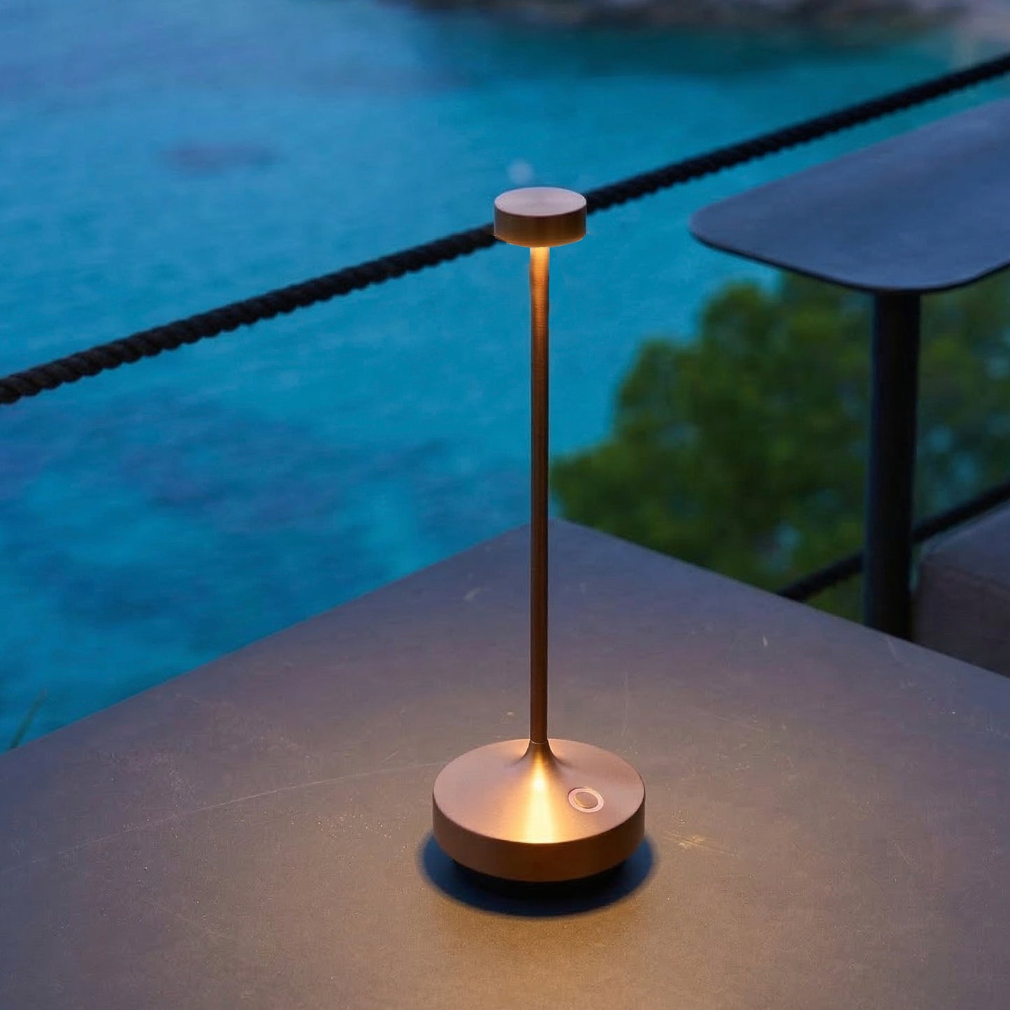 Lot de 6 Lampe de table sans fil LED blanc chaud dimmable RUBY COPPER H25cm Cuivre avec plateau de chargement
