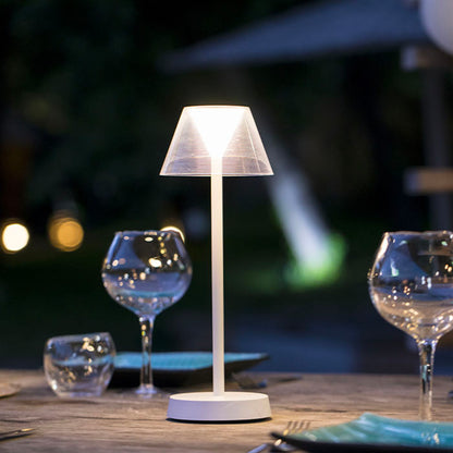 Wireless warm white LED table lamp BEVERLY WHITE H34cm