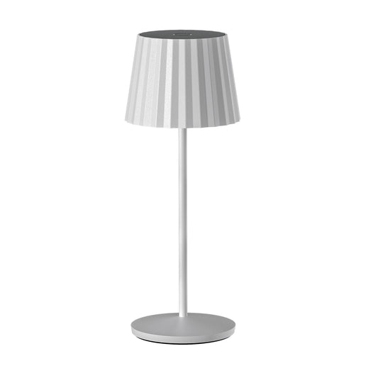 Wireless warm white LED table lamp ABBY WHITE H30cm