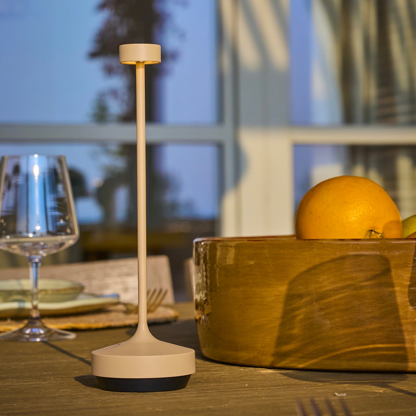 Wireless warm white LED table lamp ABBY BLACK H30cm