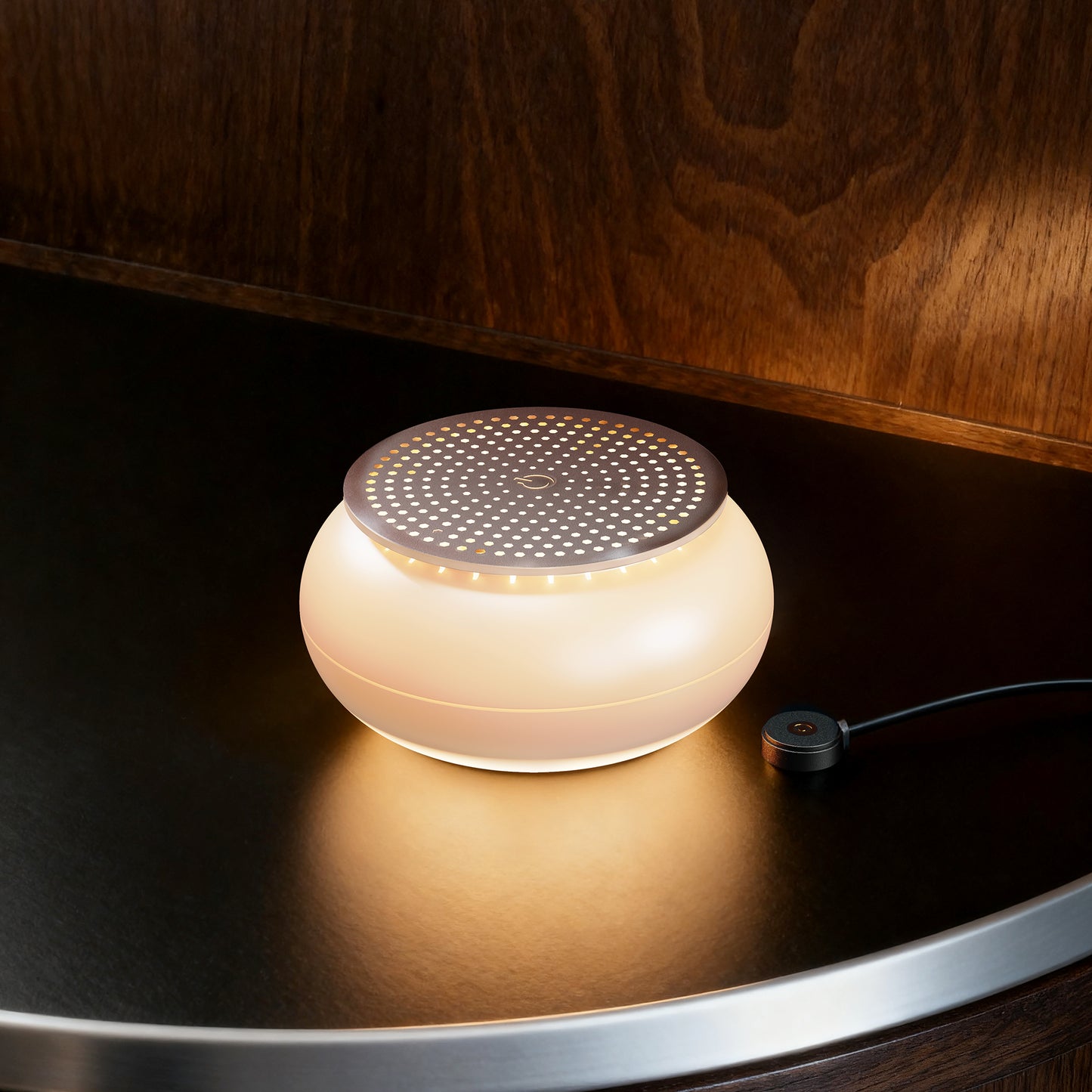 Lampe de table d'intérieur en béton avec ampoule LED rechargeable blanc chaud dimmable STILOS CEMENT H32,5 cm