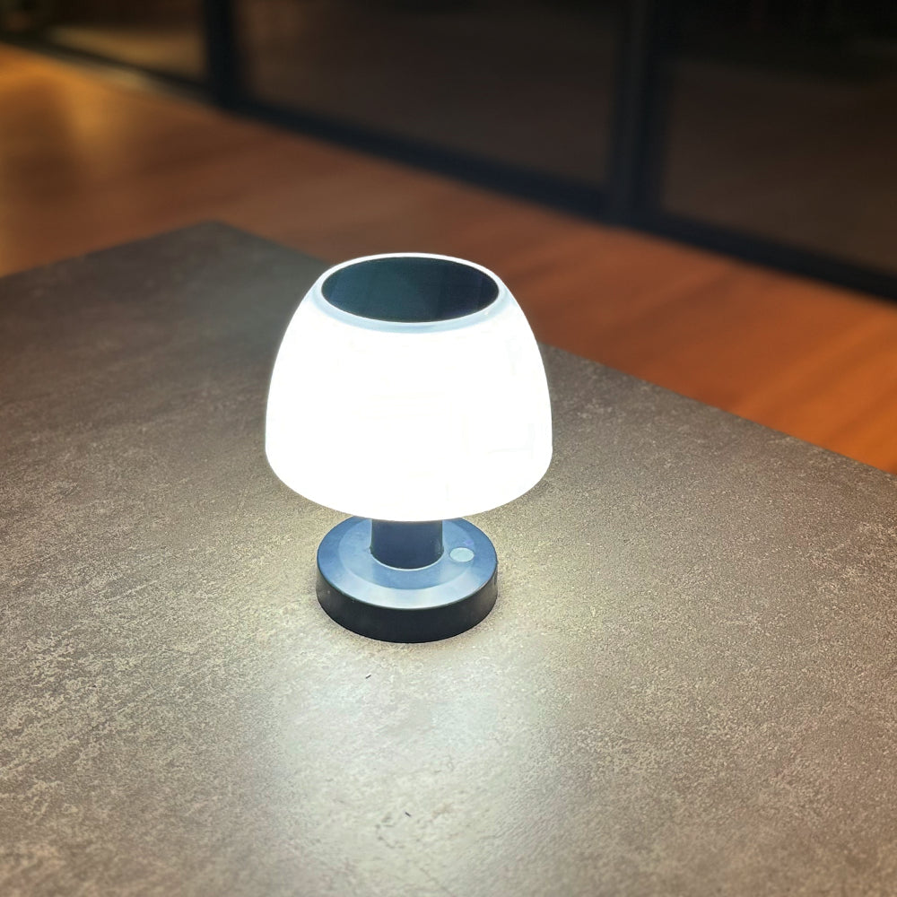 Lampe de table solaire LED blanc 4 intensités LUMINA H13,5cm