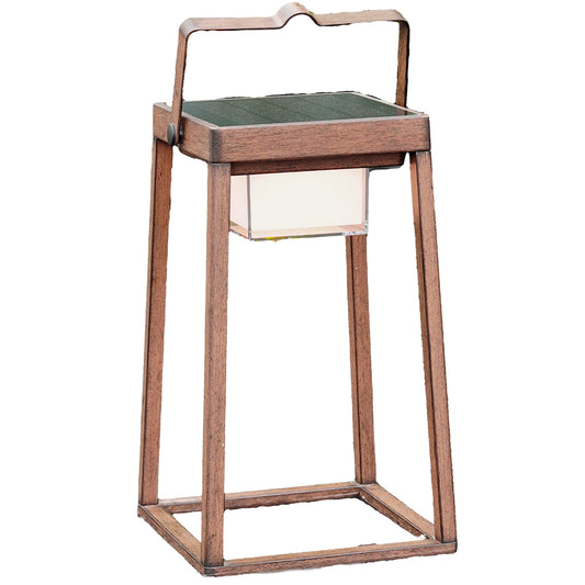Wireless aluminum designer lantern with metal handle warm white LED SANTORIN WHITE H47cm