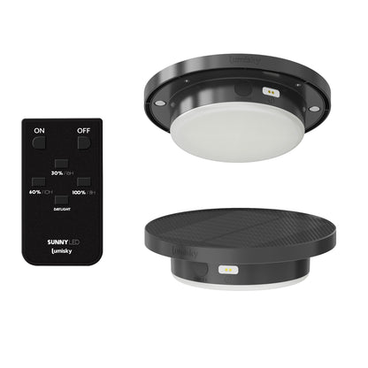 Lampadaire solaire extérieur en bambou naturel avec module LED blanc chaud télécommande STANDY BAMBOU SOLAR H160cm