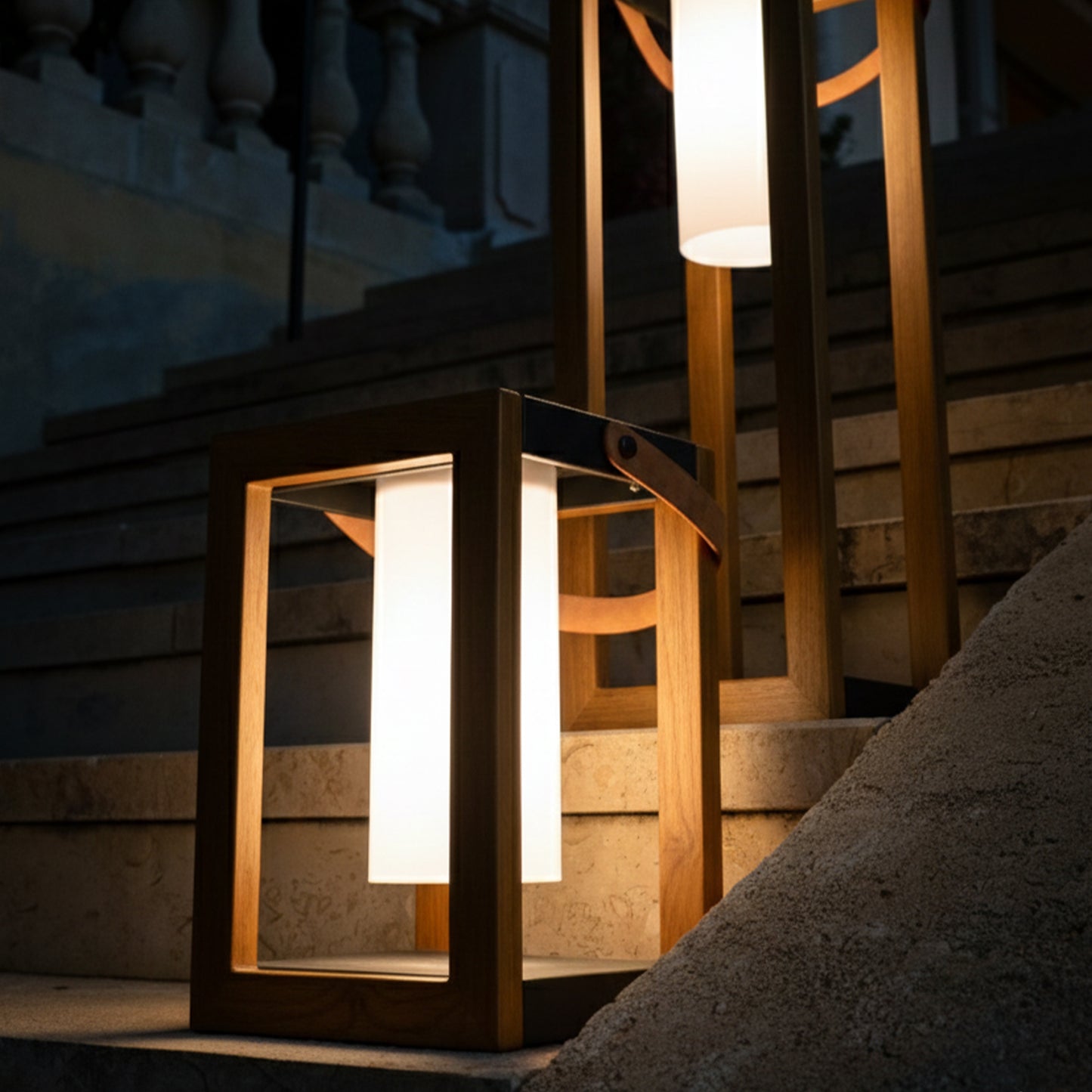 Lanterne solaire LED blanc SERAPHINA avec panneau solaire H32cm