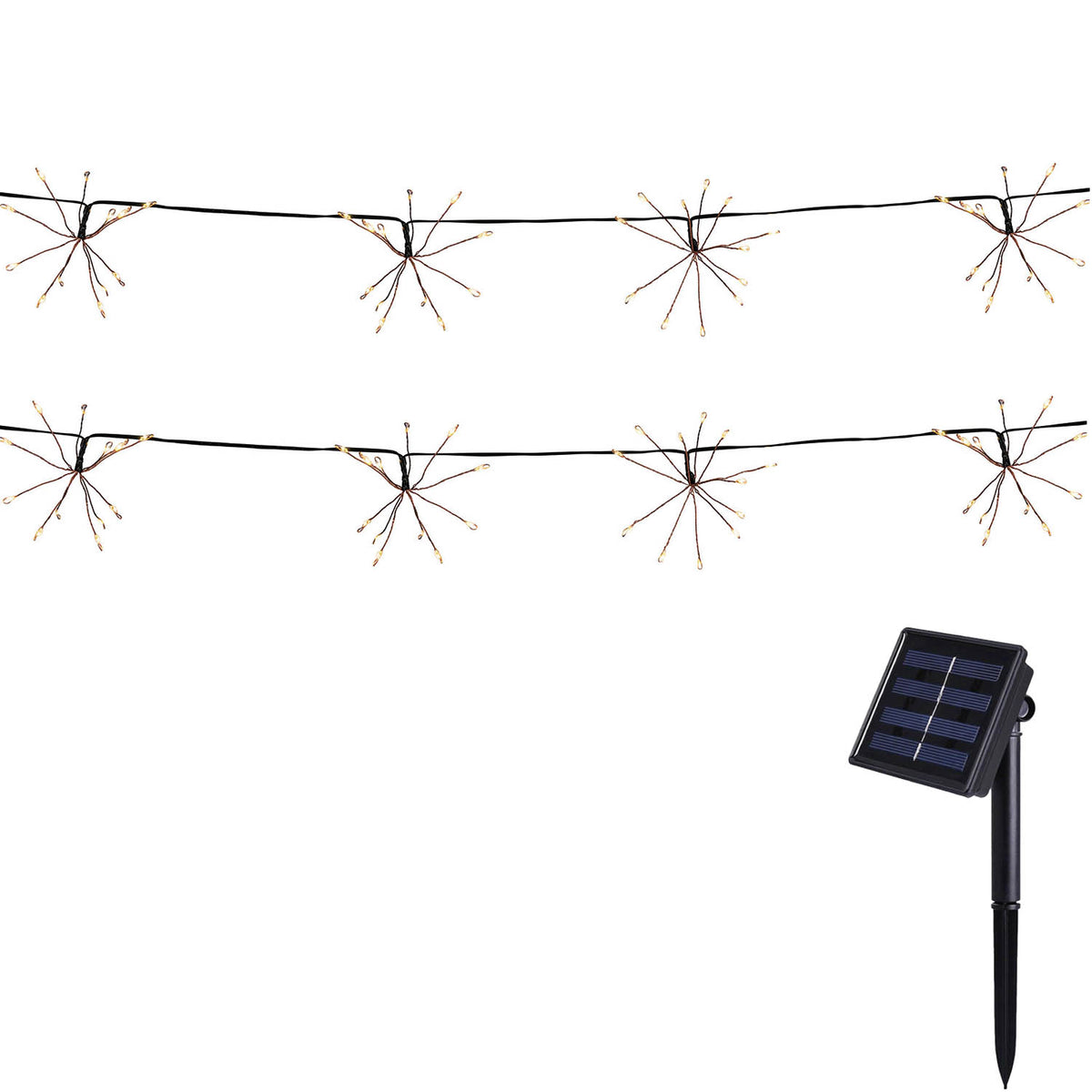 2 Guirlande solaire FIREWORKS 144 LED 4.2M
