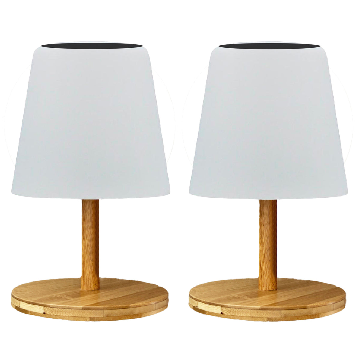 2 Lampe de table solaire STANDY MINI WOOD H25CM