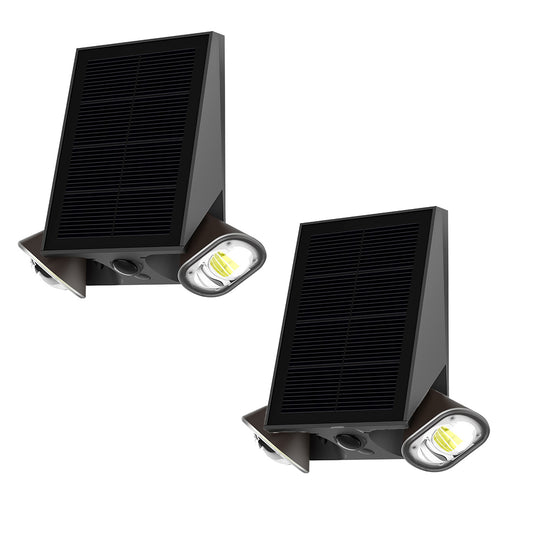 Lot de 2 appliques solaires noires LED blanc 800 lumens avec détecteur de mouvement 2x STRIKER