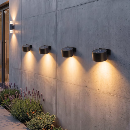 Lot de 4 appliques murales solaires LED blanc chaud 4x SPOTIK H4,5cm