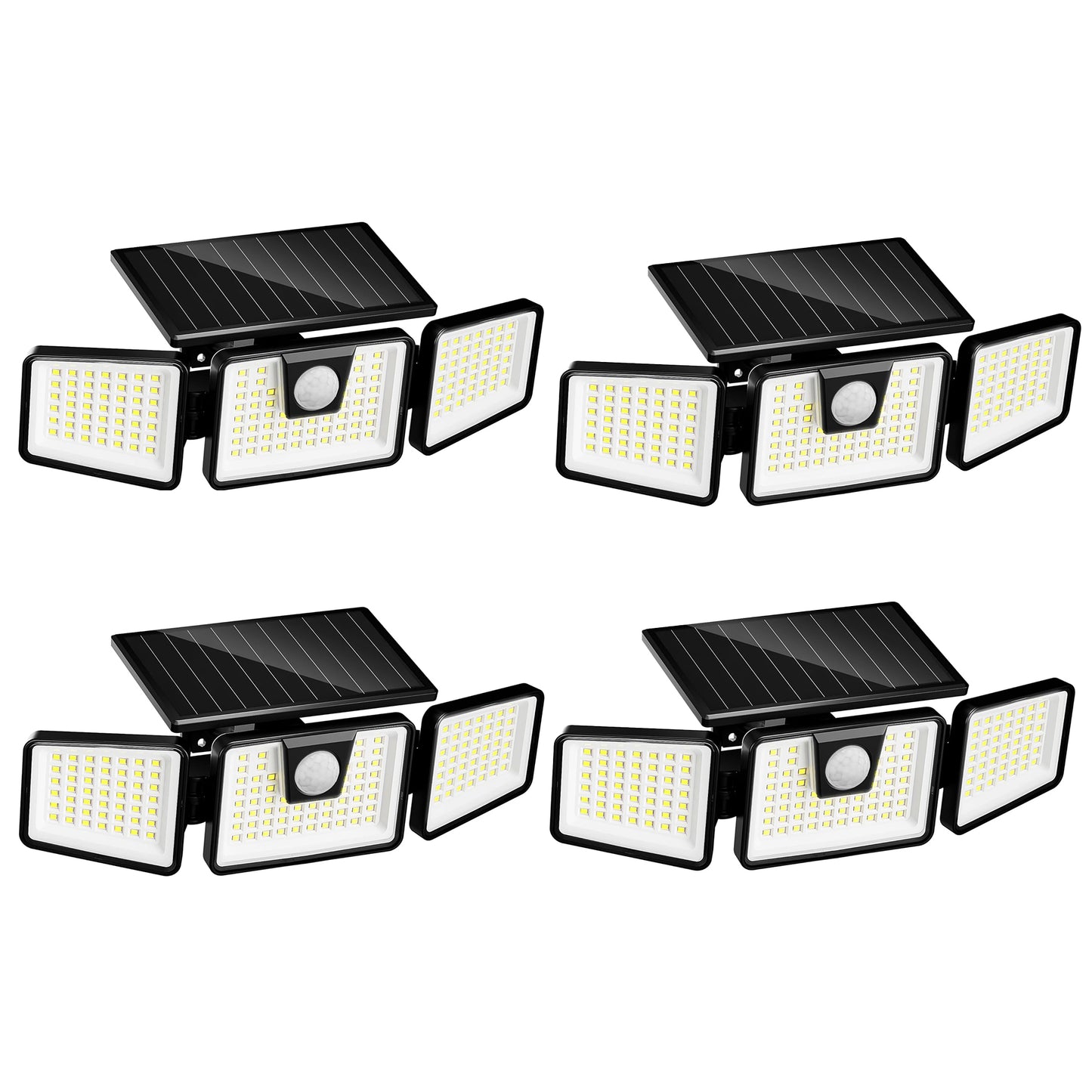 Solar spotlight 3 black heads powerful white LED lighting FALCON H9.3cm with adjustable motion detector