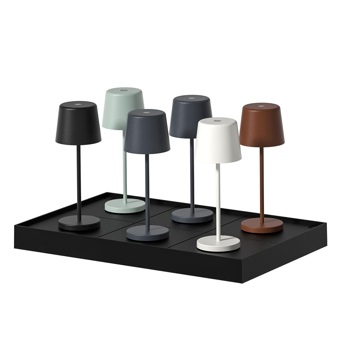 Plateau de Chargement Induction PLATE Noir - Compatible avec 6 Lampes de Table KELLY
