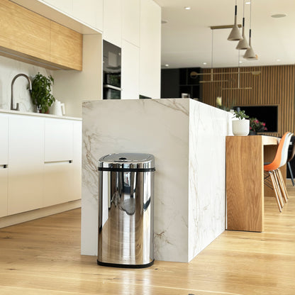 Automatic kitchen bin 42L LARGO in stainless steel with strapping