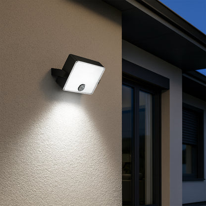 Projecteur solaire applique murale orientable LED blanc froid à fixer FLICKY H15cm