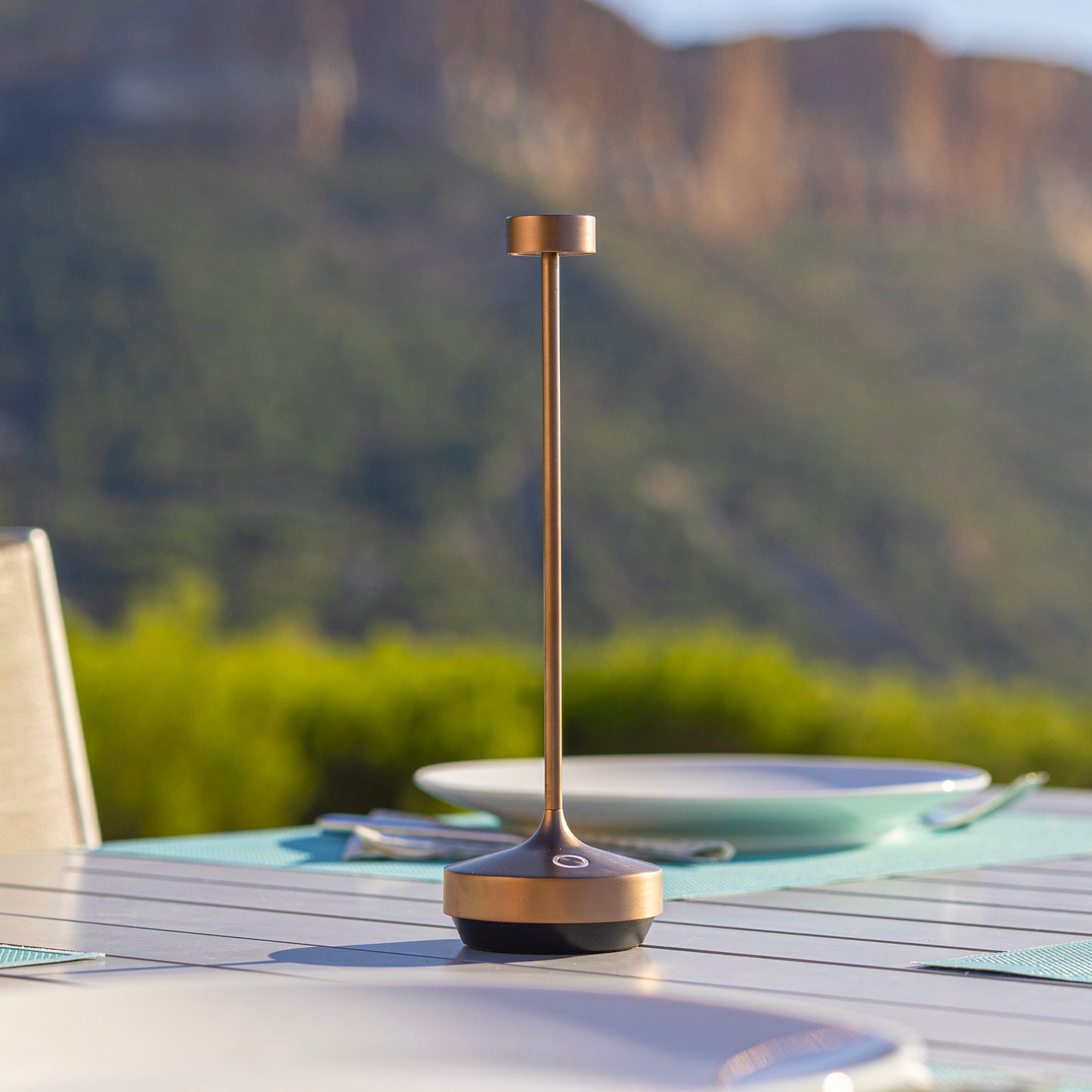 Wireless warm white LED table lamp ABBY BLACK H30cm