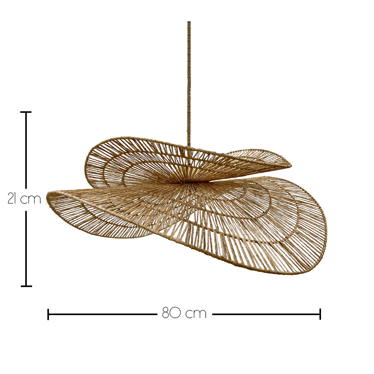 Suspension solaire SOLARA SOLAR en jute naturel avec câble hybride secteur et solaire 5m de longueur