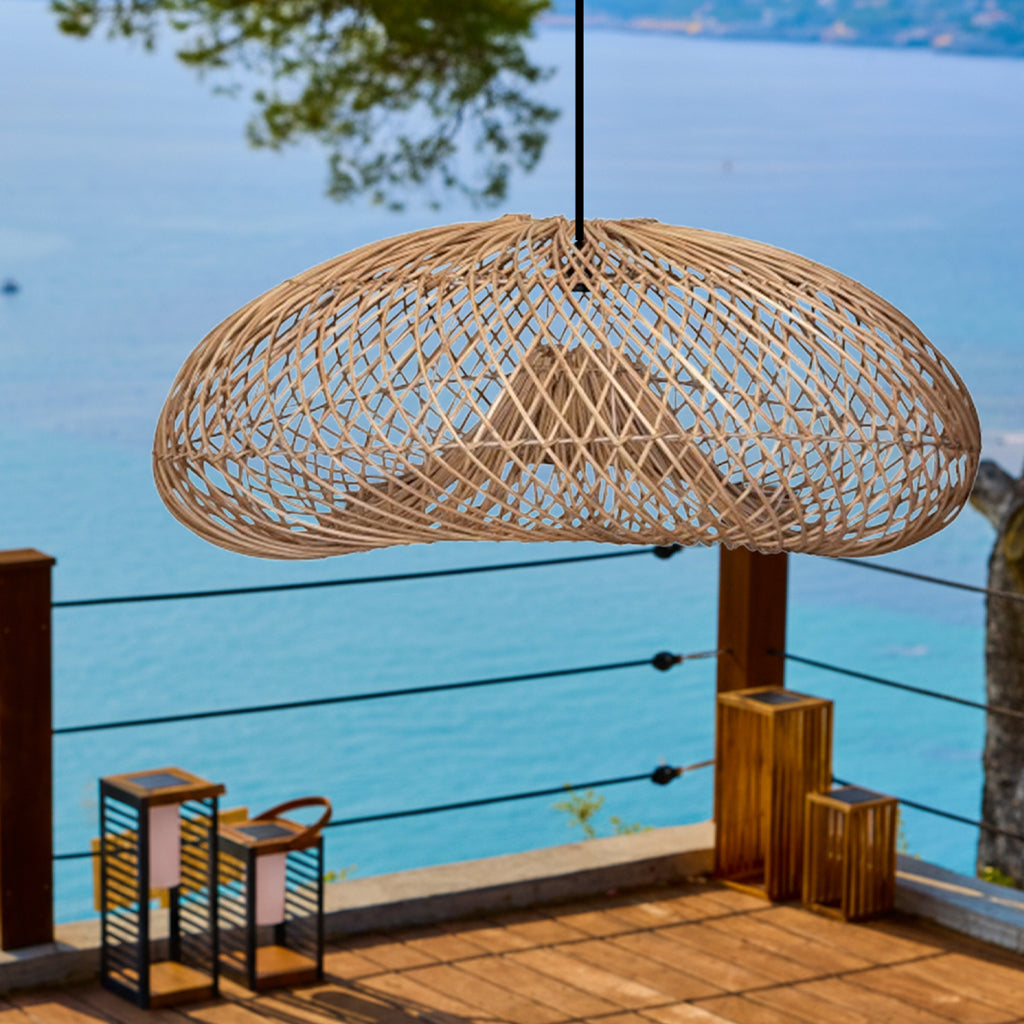 Suspension sur secteur pour l'extérieur SEVIA OUTDOOR CABLE en rotin naturel style bohème 5m de longueur de câble