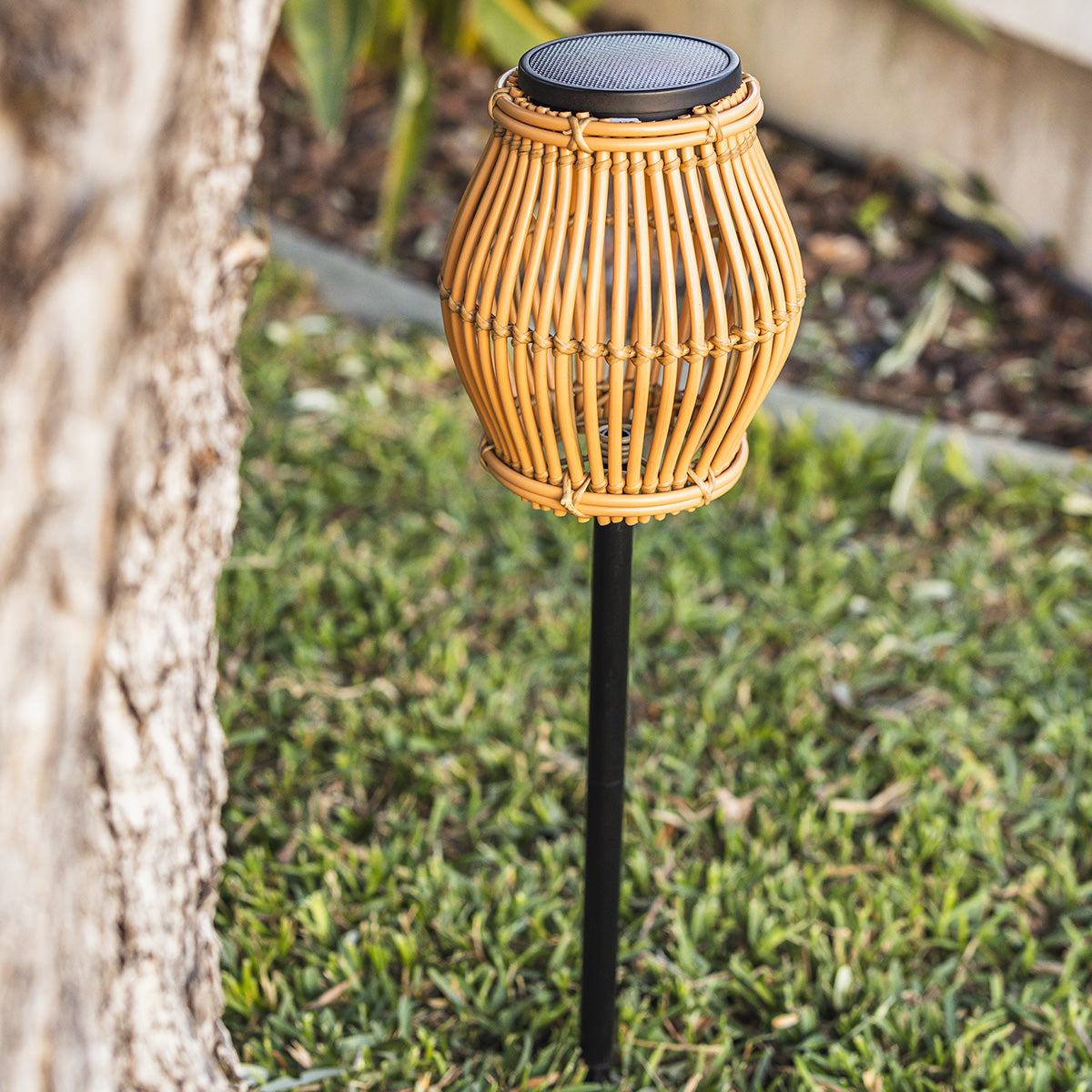 Decorative LED solar beacon in metal to plant SILVA H48cm