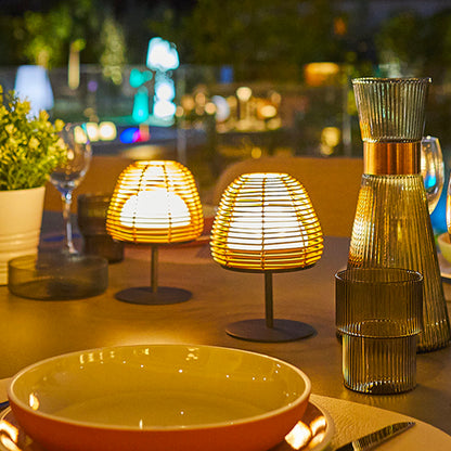 Set de 2 lampes de table LED sans fil TWINS Boheme H16cm Polyrotin
