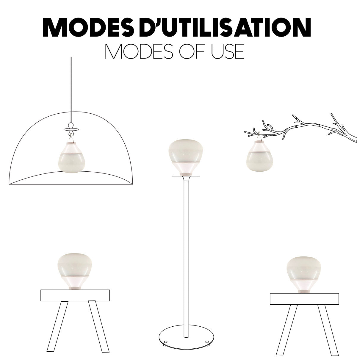 Suspension MARBELLA NOMAD en jute naturel style bohème avec ampoule LED nomade