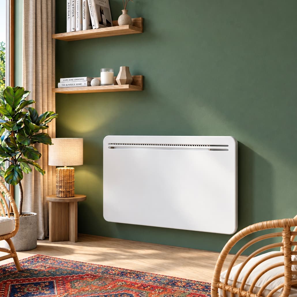 Dry inertia electric radiator CAST IRON block LCD screen 1500W ASPEN NF standard