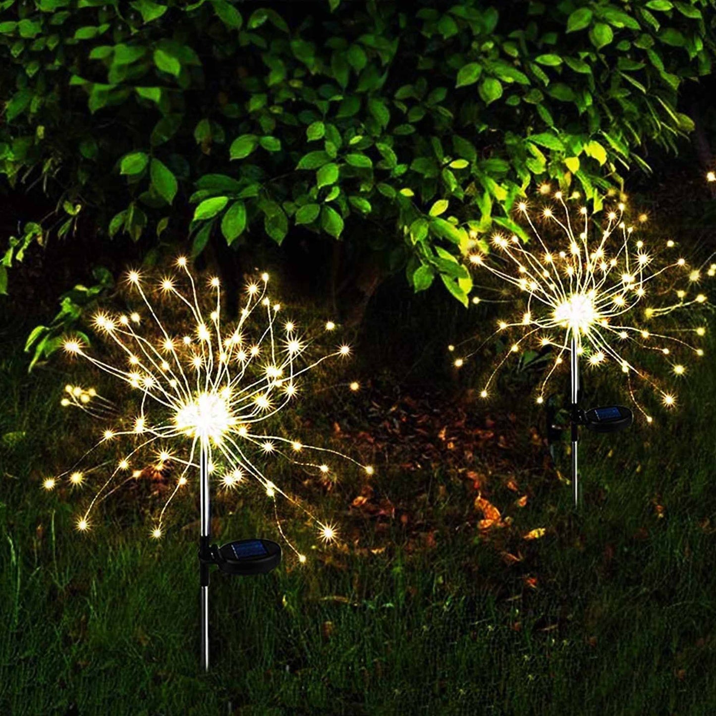 Set of 2 decorative solar beacons to plant LED 2x FIREWORKS SPIKE H97cm