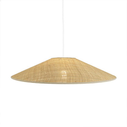 HELENA interior lampshade in thin raffia with metal strapping for E27 electric mount