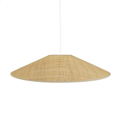 HELENA interior lampshade in thin raffia with metal strapping for E27 electric mount