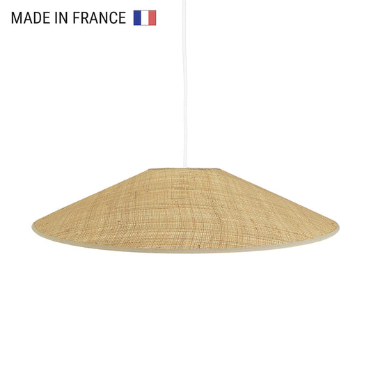 HELENA interior lampshade in thin raffia with metal strapping for E27 electric mount