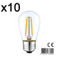 Set of 10 LED filament bulb E27 warm white XENA E27 S45 2W H10cm