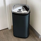 Automatic kitchen bin 42L LARGO Shiny black in stainless steel with strapping