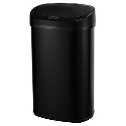 Automatic kitchen bin 68L MAJESTIC large capacity Matt black in stainless steel with strapping