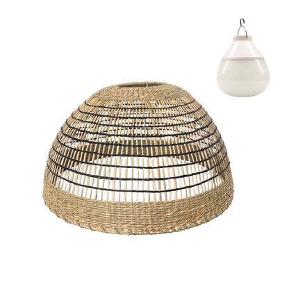 Suspension CESARE NOMAD en herbe marine naturelle style bohème avec ampoule LED nomade