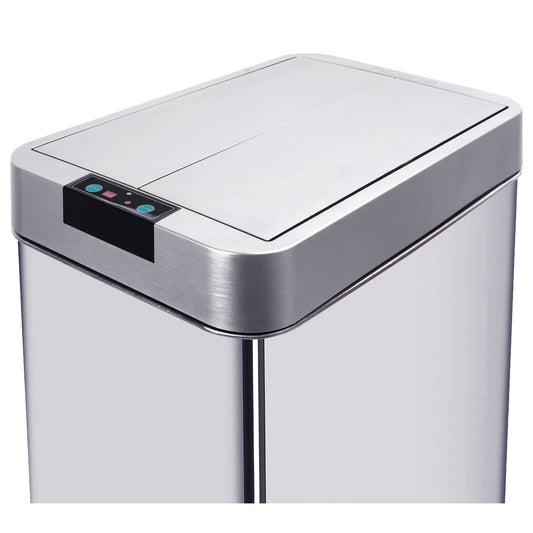 Rectangular automatic trash can cover model SILVERLAKE Chrome