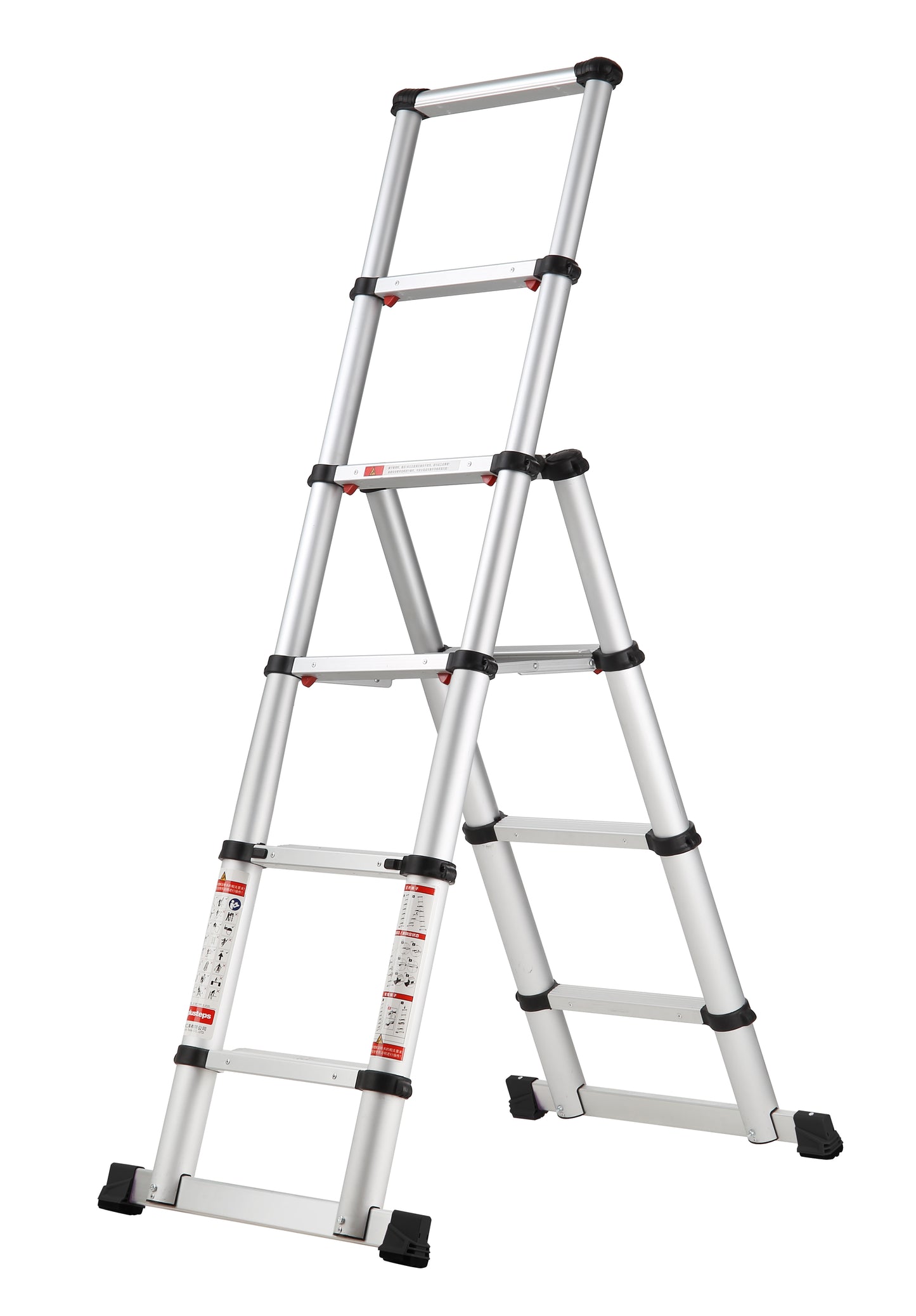 Telescopic convertible ladder 1.75m in aluminum PRO