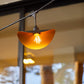 Outdoor light garland with cage-effect golden steel shade 10 E27 LED bulbs HAT LIGHT 6m