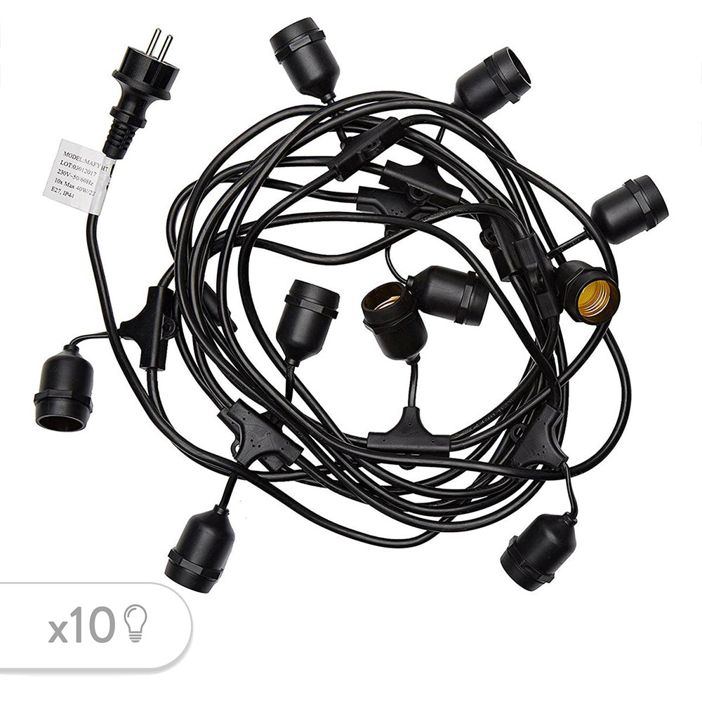 Outdoor light garland 10 E27 sockets MAFY 6m