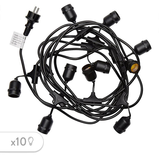 Outdoor light garland 10 E27 sockets MAFY 6m