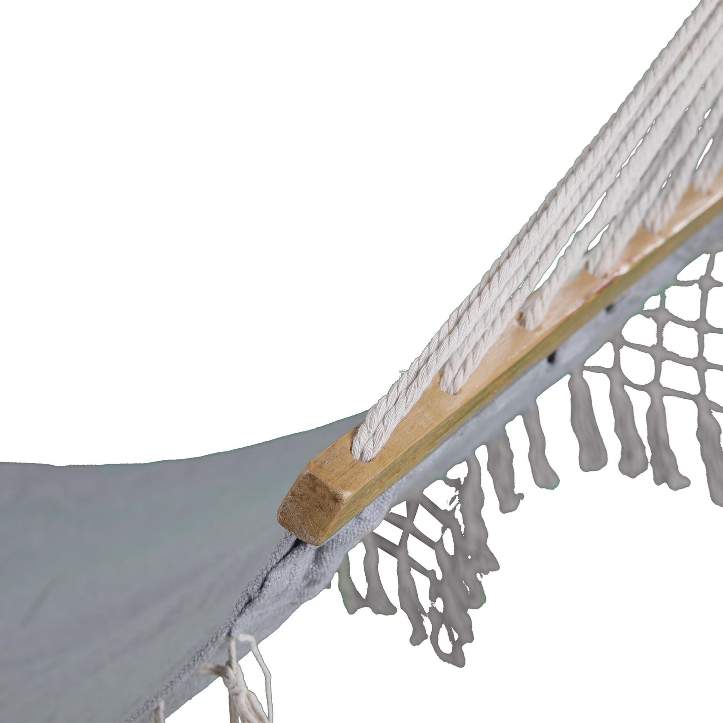 FRIOUL bohemian style hammock with fringes 100x200cm pearl gray