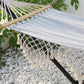 FRIOUL bohemian style hammock with fringes 100x200cm pearl gray