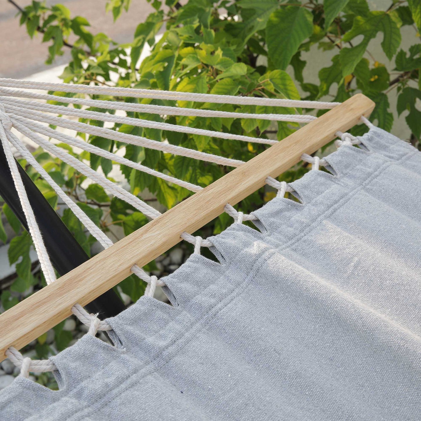 FRIOUL bohemian style hammock with fringes 100x200cm pearl gray