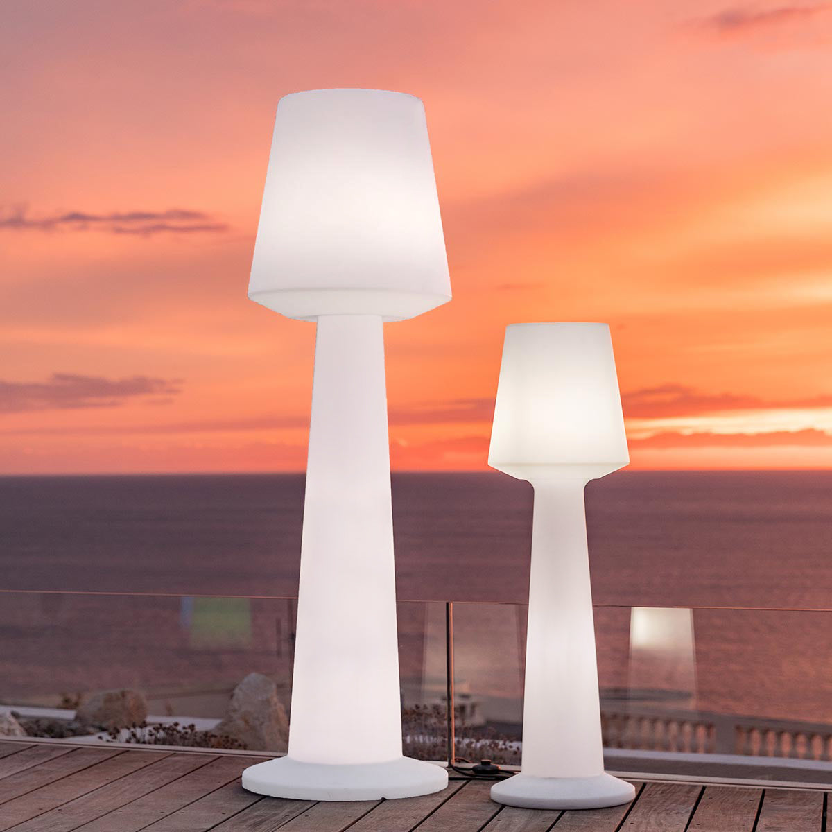 Designer wired light floor lamp for outdoor use powerful white LED lighting AUSTRAL H110cm E27 base