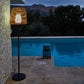 Poly rattan design wire floor lamp for outdoor white LED TALL BOHEME H150cm E27 base
