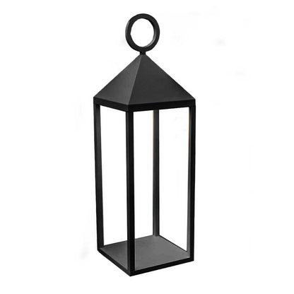 Wireless aluminum designer lantern with warm white LED metal handle NUNA BLACK H47cm