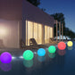 Set of 2 SOLSTY white/multicolor LED floating light balls to prick or put down ∅30cm