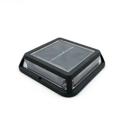 Set of 2 square garden solar beacons, warm white LED beaconing 2x QUADRY 12x12cm