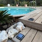 Set of 2 square garden solar beacons, warm white LED beaconing 2x QUADRY 12x12cm
