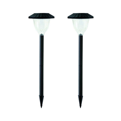 Set of 2 THANOS warm white LED plantable solar torches H74cm