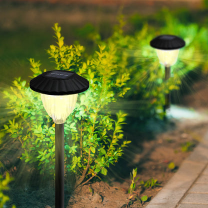 Set of 2 THANOS warm white LED plantable solar torches H74cm