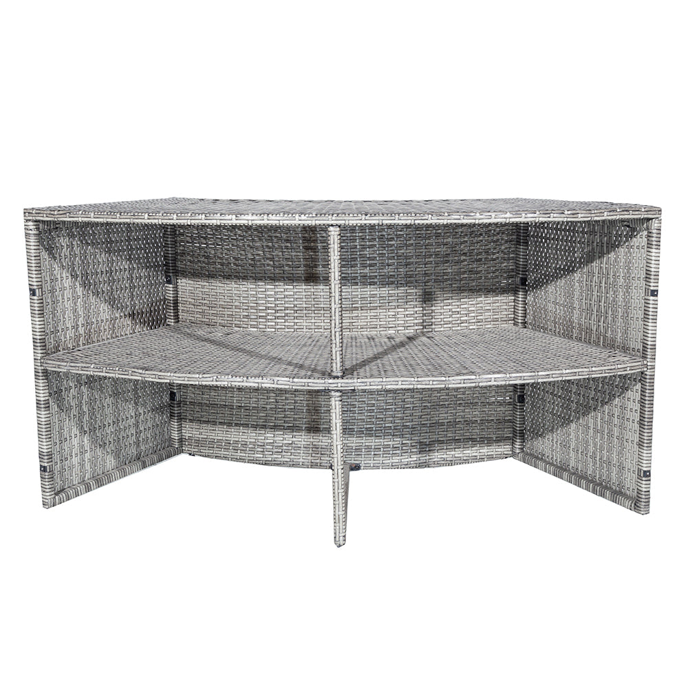 Double shelf in gray woven resin for inflatable spa diameter 180 cm (4 places)