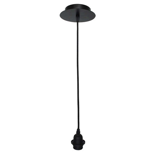 BATTISTA BLACK standard electric mount with E27 socket L150 cm
